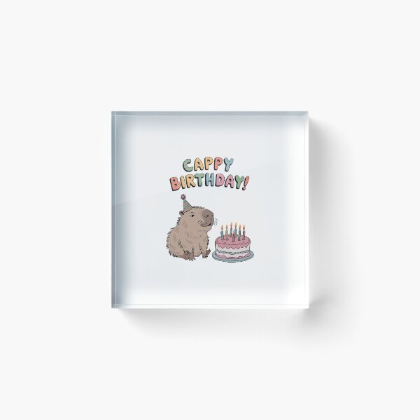 Item preview, Cappy Capy Birthday Capybara Kawaii  designed and sold by These_Prints.