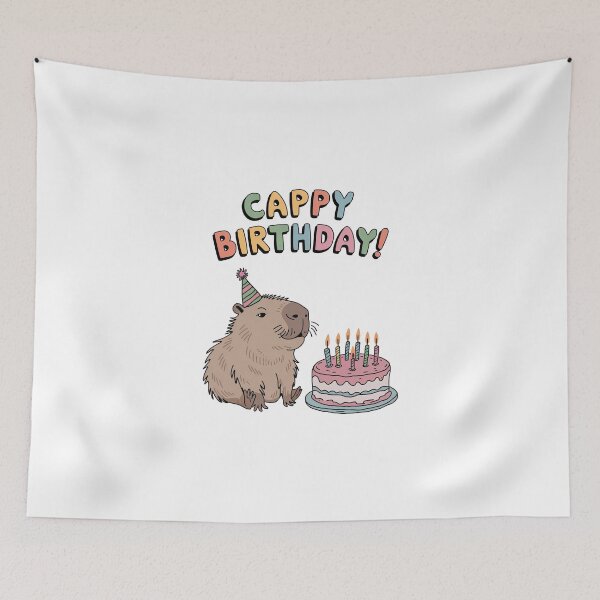 Item preview, Cappy Capy Birthday Capybara Kawaii  designed and sold by These_Prints.