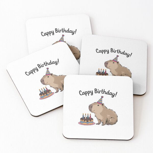 Item preview, Cappy Capy Birthday Capybara Kawaii  designed and sold by These_Prints.
