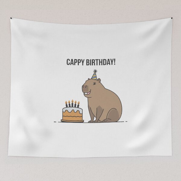 Item preview, Cappy Capy Birthday Capybara Kawaii  designed and sold by These_Prints.