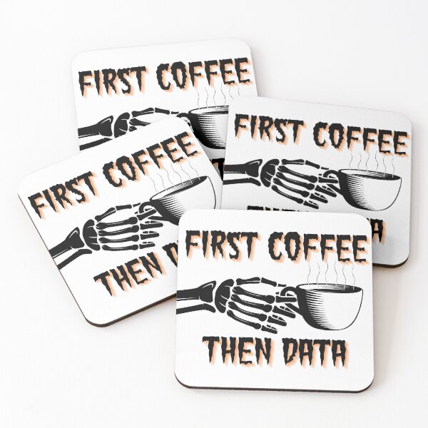 Item preview, First Coffee Then Data Halloween Themed designed and sold by MellowSphere.