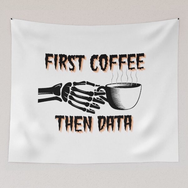 Item preview, First Coffee Then Data Halloween Themed designed and sold by MellowSphere.