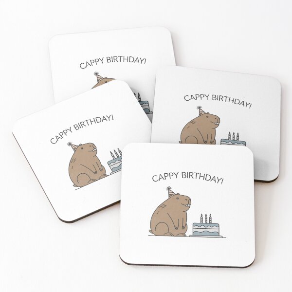 Item preview, Cappy Capy Birthday Capybara Kawaii  designed and sold by These_Prints.