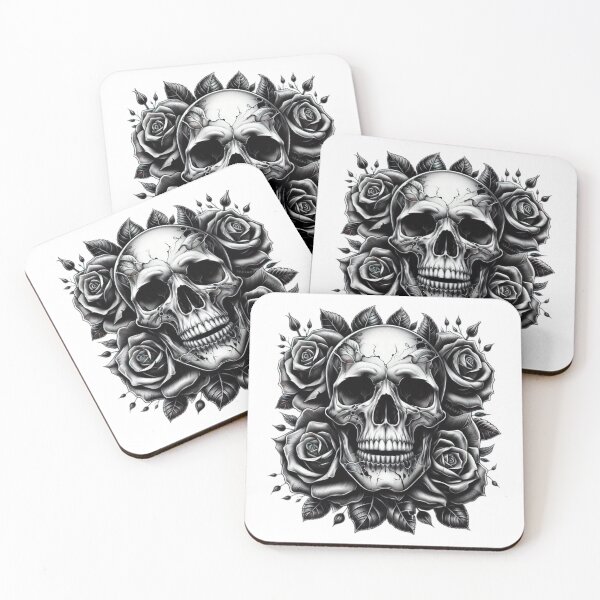Item preview, Skull skeleton with roses ,  Halloween  tattoo ,  Halloween Skull  designed and sold by Expressions-Sel.