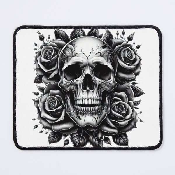 Item preview, Skull skeleton with roses ,  Halloween  tattoo ,  Halloween Skull  designed and sold by Expressions-Sel.