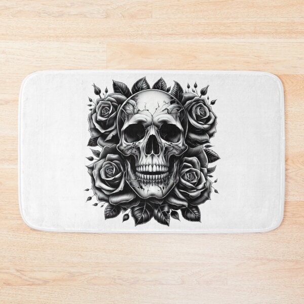 Item preview, Skull skeleton with roses ,  Halloween  tattoo ,  Halloween Skull  designed and sold by Expressions-Sel.