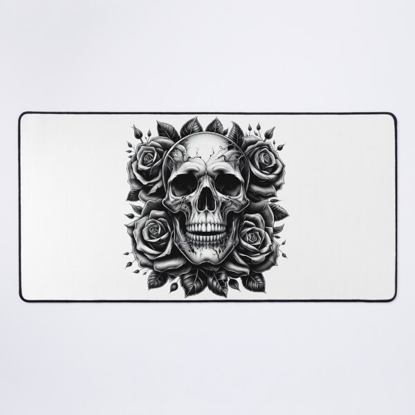Item preview, Skull skeleton with roses , Halloween tattoo , Halloween Skull designed and sold by Expressions-Sel.