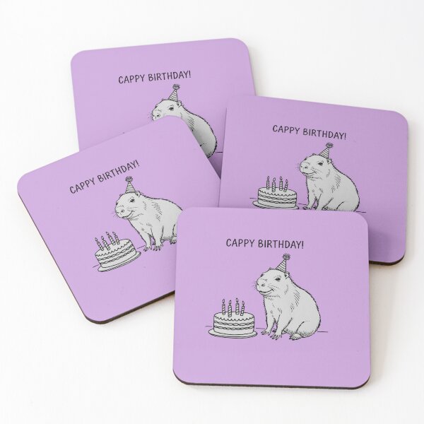Item preview, Cappy Capy Birthday Capybara Kawaii  designed and sold by These_Prints.