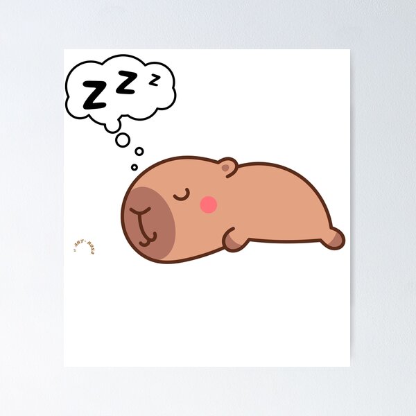 Item preview, Sweet Sleeping Capybara  Minimalist Adorable Animal Art designed and sold by Art-Rosa.
