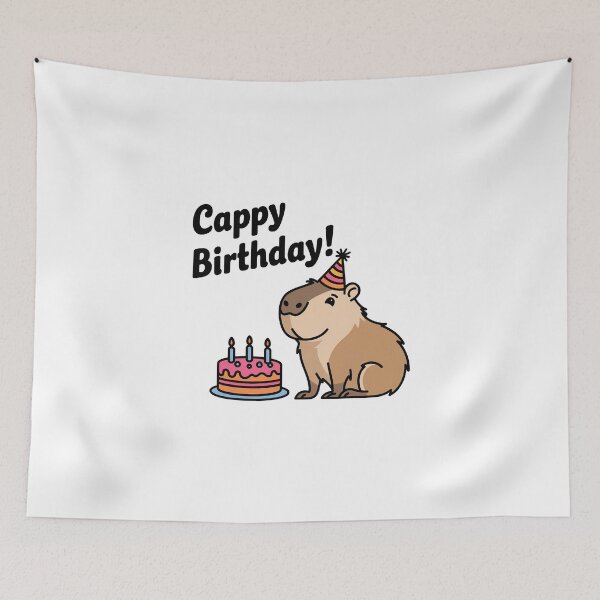 Item preview, Cappy Capy Birthday Capybara Kawaii  designed and sold by These_Prints.