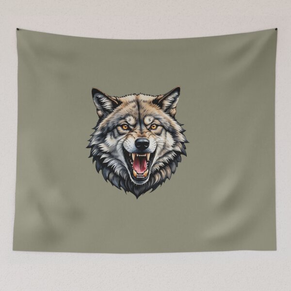 Item preview, Gray wolf forest  Head Traditional Tattoo designed and sold by Yas_oma.
