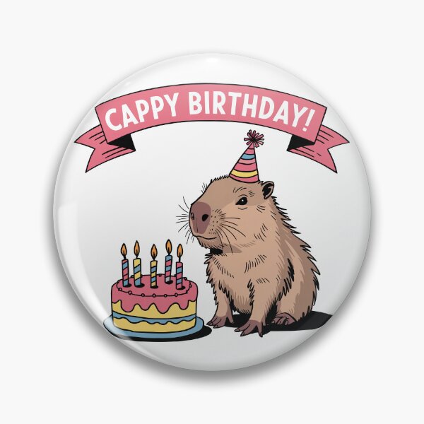 Item preview, Cappy Capy Birthday Capybara Kawaii  designed and sold by These_Prints.