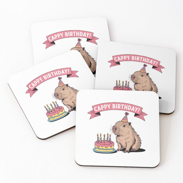 Item preview, Cappy Capy Birthday Capybara Kawaii  designed and sold by These_Prints.