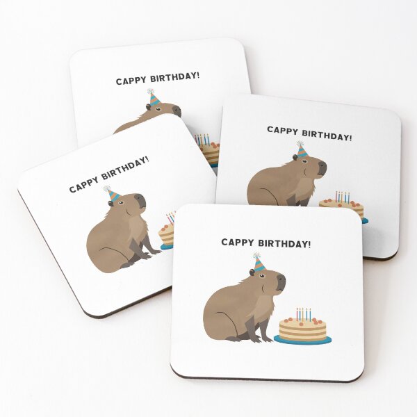 Item preview, Cappy Capy Birthday Capybara Kawaii  designed and sold by These_Prints.