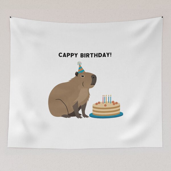 Item preview, Cappy Capy Birthday Capybara Kawaii  designed and sold by These_Prints.