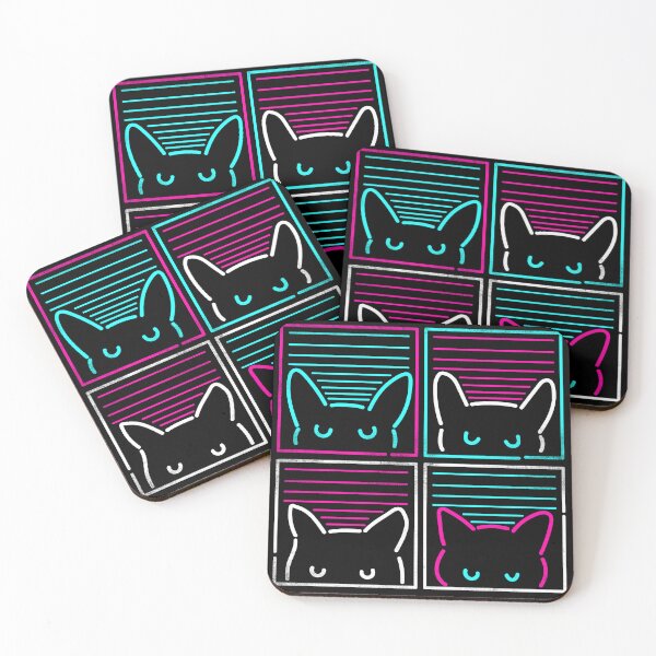 Item preview, Portrait of cute cats in 1980s retro style designed and sold by therocketman.
