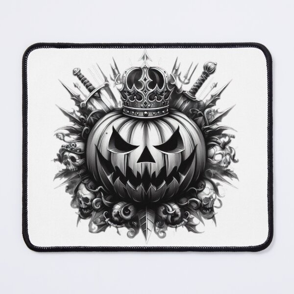Item preview, Pumpkin with crown , knives and skulls,Halloween tattoo, Halloween pumpkin designed and sold by Expressions-Sel.