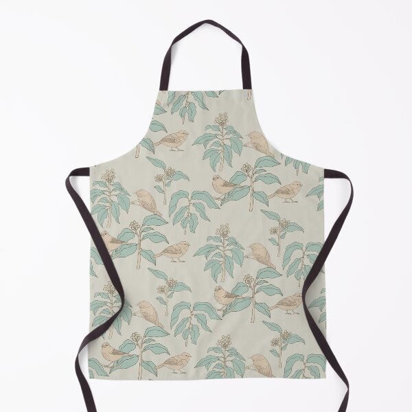 Item preview, Backyard plants with berries and backyard birds on beige designed and sold by aysegulkacar.