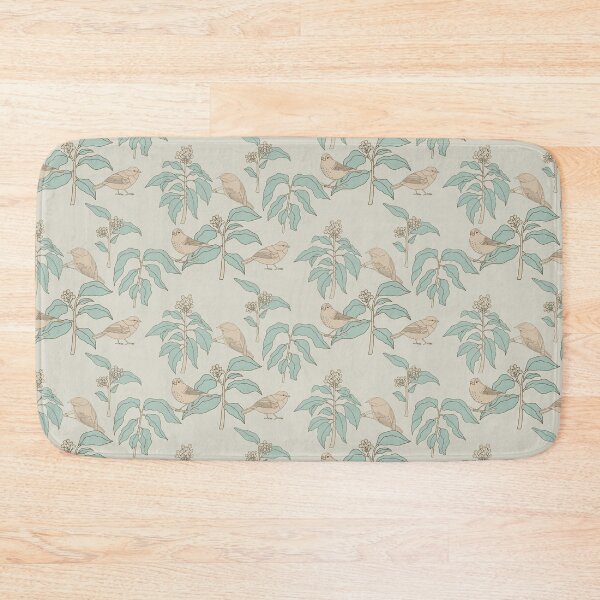 Item preview, Backyard plants with berries and backyard birds on beige designed and sold by aysegulkacar.