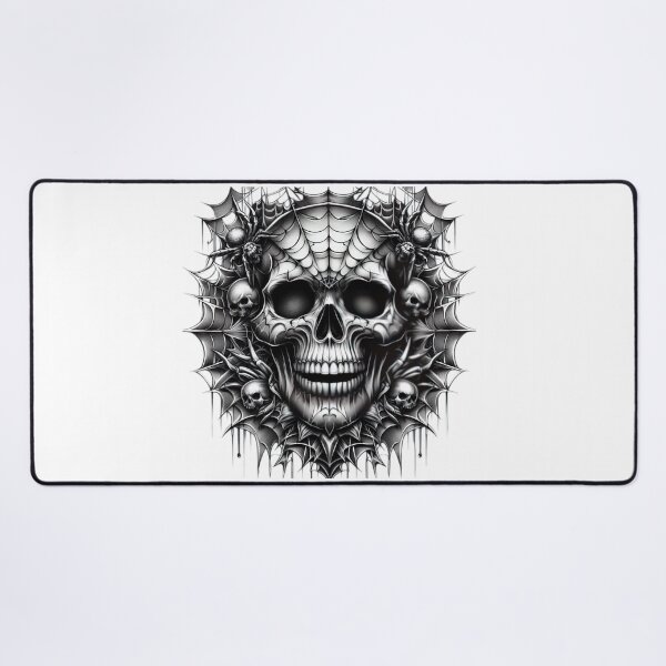 Item preview, Skull with spider web and spiders , Halloween tattoo , Halloween Skull designed and sold by Expressions-Sel.