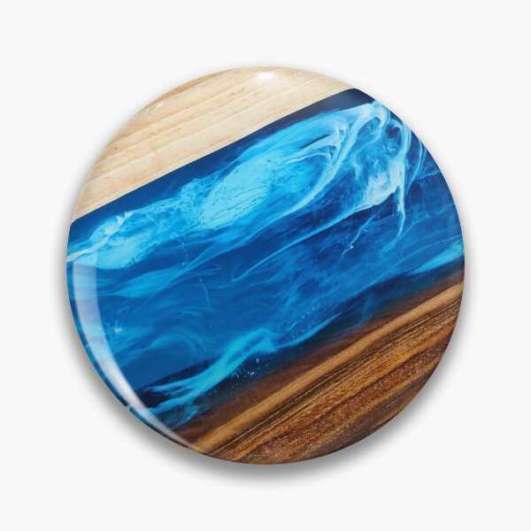 Item preview, Woodgrain With Blue Epoxy Resin River designed and sold by GoSnappy.