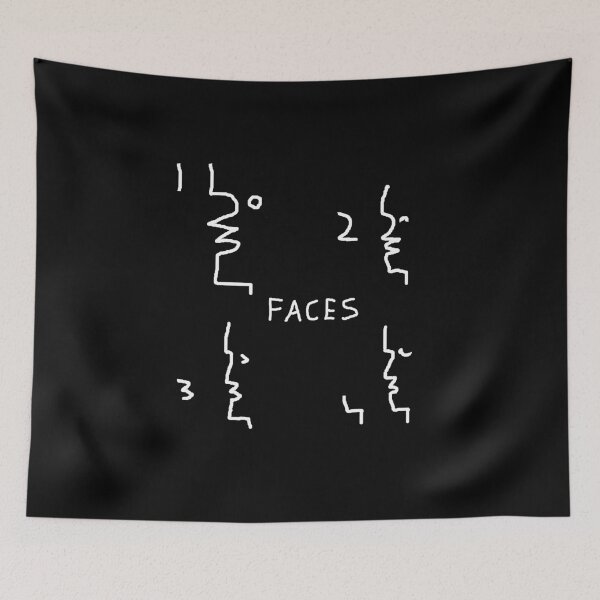 Item preview, Faces Drawing Doodle - One Two Three Four Faces - White designed and sold by Beachy.