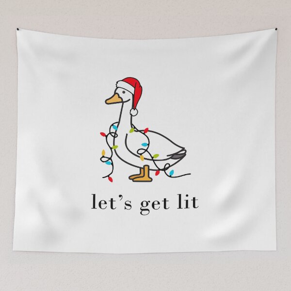 Item preview, Let's Get Lit Funny Christmas Goose designed and sold by GoodBookThreads.