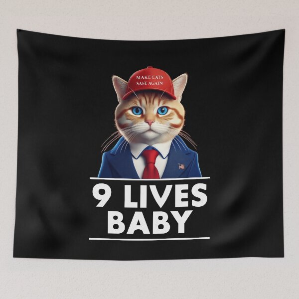 Item preview, Funny Make Cats Safe Again 9 Lives Baby Trump  designed and sold by anivas.