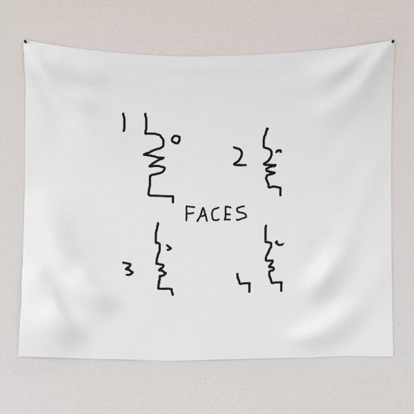 Item preview, Faces Drawing Doodle - One Two Three Four Faces - Black designed and sold by Beachy.