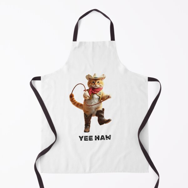 Item preview, cowboy cat with rope and cowboy hat and Yee Haw designed and sold by GinnyGi.