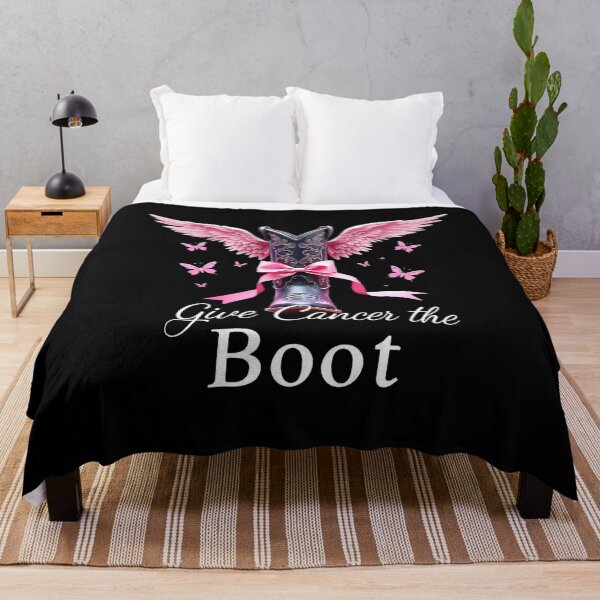 Item preview, "Give Cancer the Boot" Boot with Angel Wings T-Shirt – Cancer Awareness and Hope Apparel designed and sold by AI-volution.