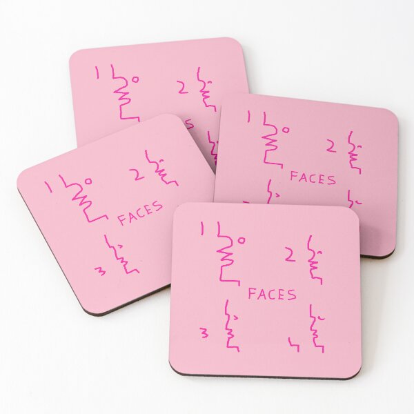 Item preview, Faces Drawing Doodle - One Two Three Four Faces - Hot Pink designed and sold by Beachy.