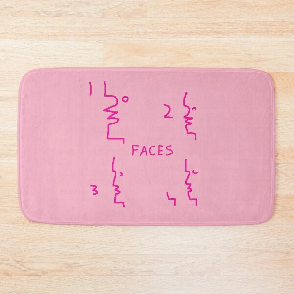 Item preview, Faces Drawing Doodle - One Two Three Four Faces - Hot Pink designed and sold by Beachy.