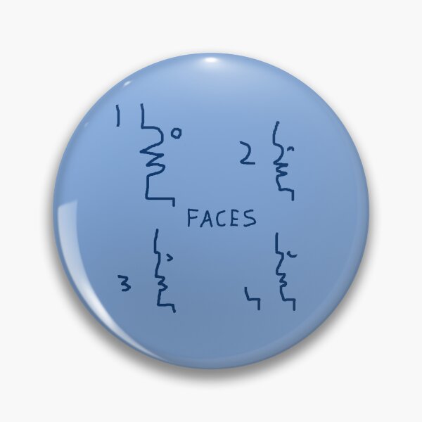 Item preview, Faces Drawing Doodle - One Two Three Four Faces - Blue designed and sold by Beachy.