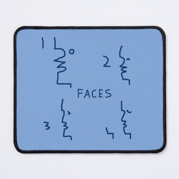 Item preview, Faces Drawing Doodle - One Two Three Four Faces - Blue designed and sold by Beachy.