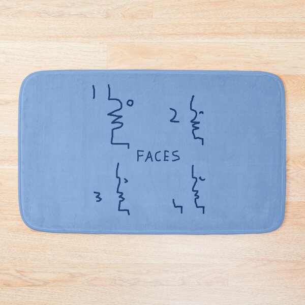 Item preview, Faces Drawing Doodle - One Two Three Four Faces - Blue designed and sold by Beachy.