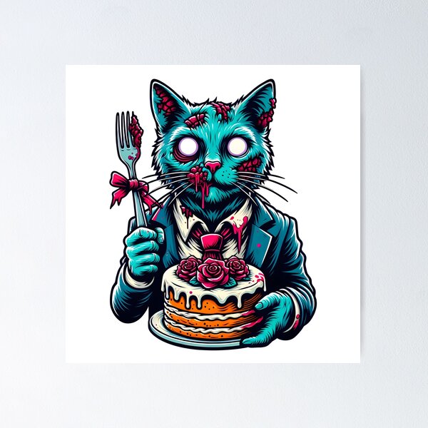 Item preview, Zombie birthday cat designed and sold by Travelcases.