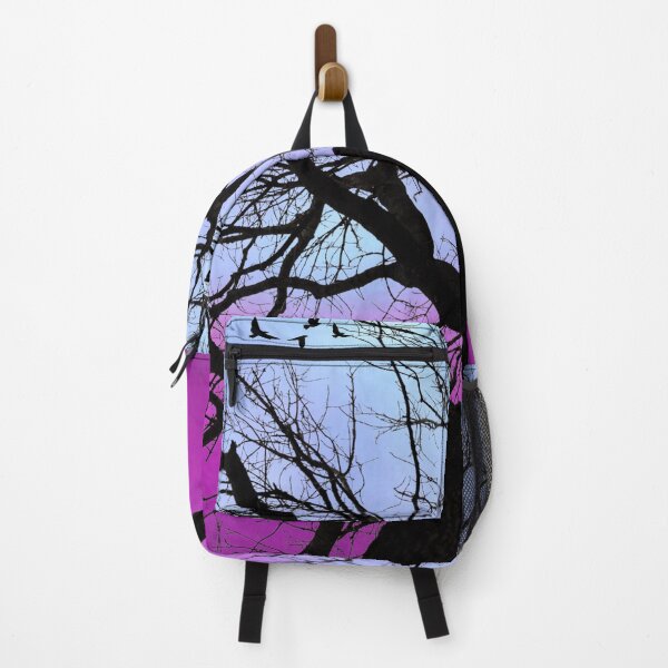 Item preview, Haunting Winter Trees Silhouette at Magenta Sunset with Birds designed and sold by Fredster1966.