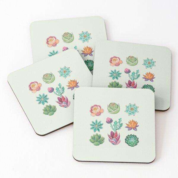 Item preview, cute colorful watercolor succulent set plant lovers aesthetic designed and sold by rlav123.