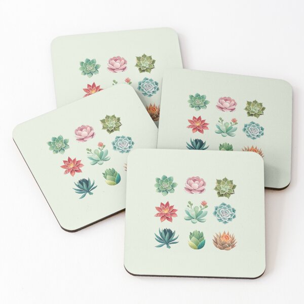 Item preview, cute colorful watercolor succulent set plant lovers aesthetic designed and sold by rlav123.