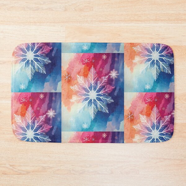 Item preview, Boho Winter decor 2, rainbow snowflakes falling, cool color palette, frozen ice, icicle, neutral colours, cool blue, blue tones designed and sold by navitalidesign.