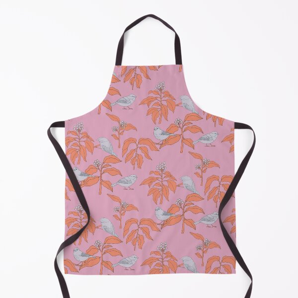 Item preview, Backyard plants with berries and backyard birds on pink designed and sold by aysegulkacar.
