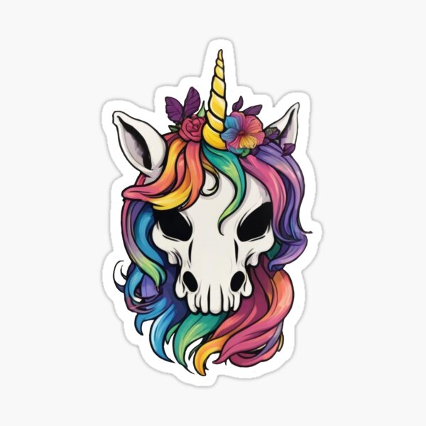 Item preview, Unicorn Skeleton Rainbow designed and sold by artbyemme.