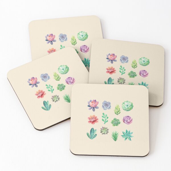 Item preview, cute colorful watercolor succulent set plant lovers aesthetic designed and sold by rlav123.