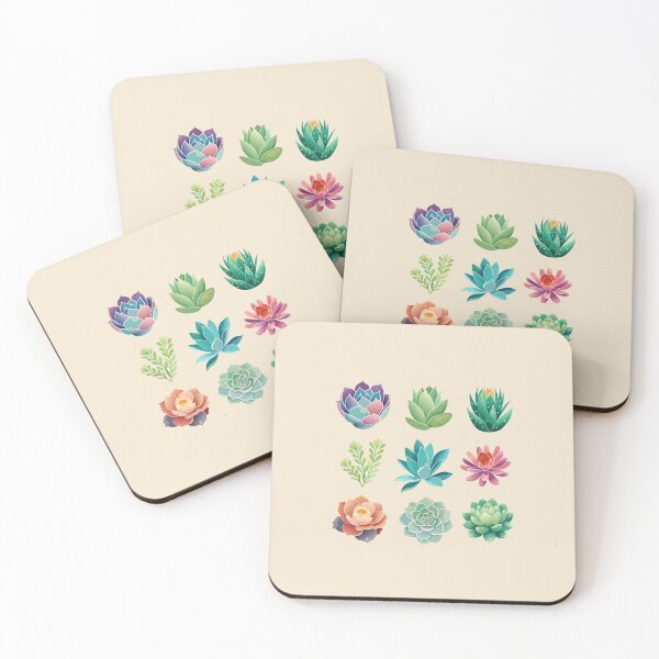 Item preview, cute colorful watercolor succulent set plant lovers aesthetic designed and sold by rlav123.