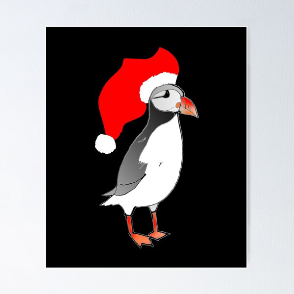 Item preview, Christmas Puffin with elf hat Atlantic Puffin Xmas birds  designed and sold by Artstastic.