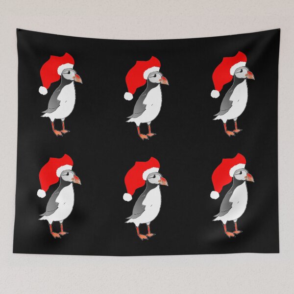 Item preview, Christmas Puffin with elf hat Atlantic Puffin Xmas birds  designed and sold by Artstastic.