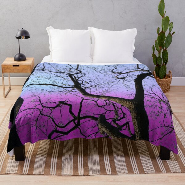 Item preview, Haunting Winter Trees Silhouette at Magenta Sunset with Birds designed and sold by Fredster1966.