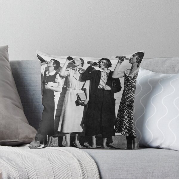 Item preview, Woman Drinking Beer, Vintage Black and White Old Photo designed and sold by modernretro.