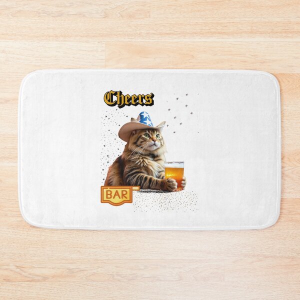 Item preview, cowboy cat with stars and a drink designed and sold by GinnyGi.